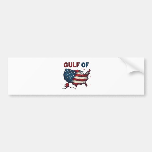 Gulf of America USA Map Trump USA Gulf of Mexico Bumper Sticker (Front)