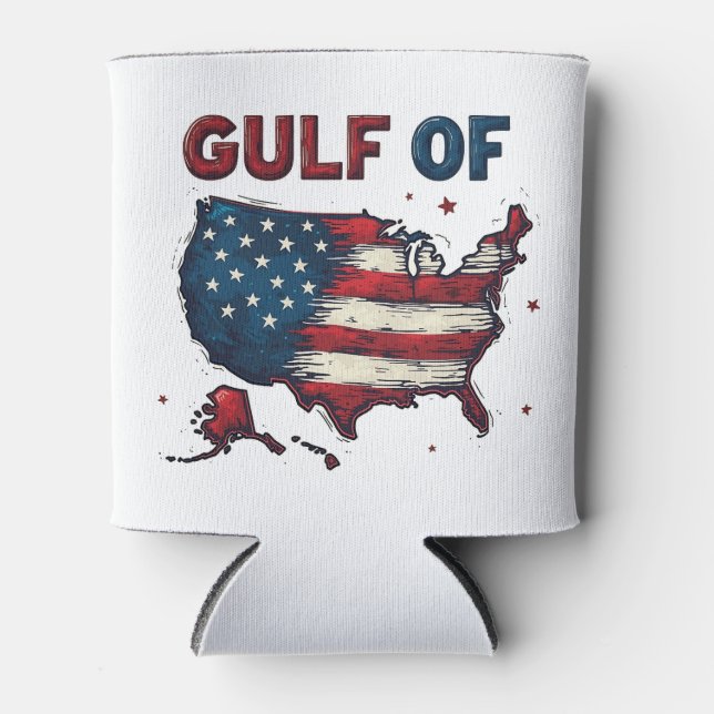 Gulf of America USA Map Trump USA Gulf of Mexico Can Cooler (Front)