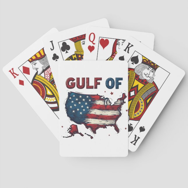 Gulf of America USA Map Trump USA Gulf of Mexico Playing Cards (Back)