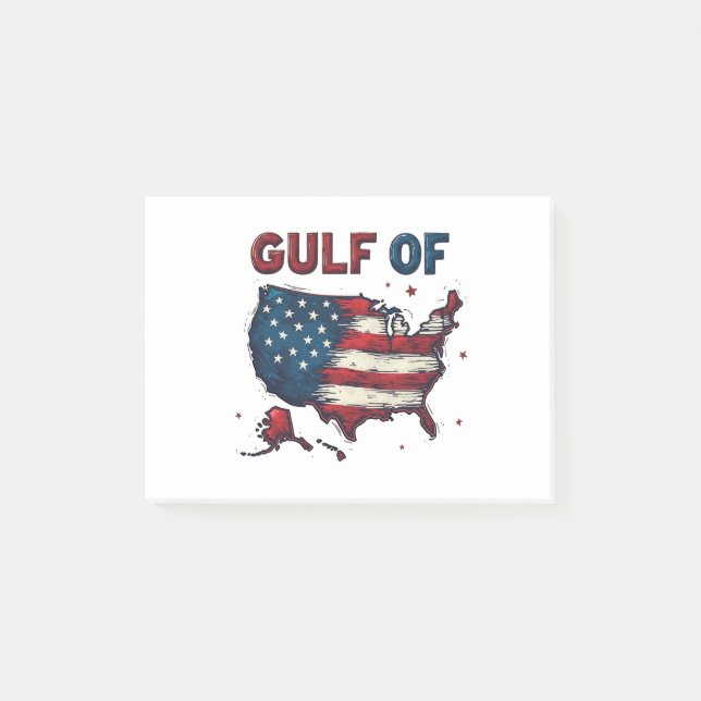 Gulf of America USA Map Trump USA Gulf of Mexico Post-it Notes (Front)