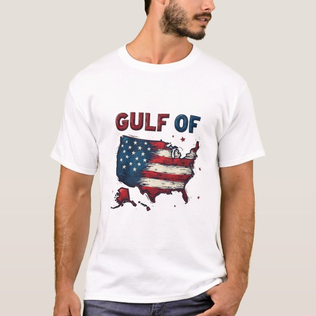 Gulf of America USA Map Trump USA Gulf of Mexico T-Shirt (Front)