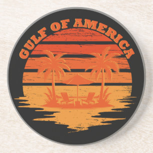 Gulf of America vintage American patriotic design Coaster