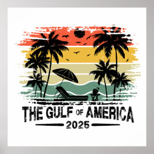 Gulf of America vintage American patriotic design Poster