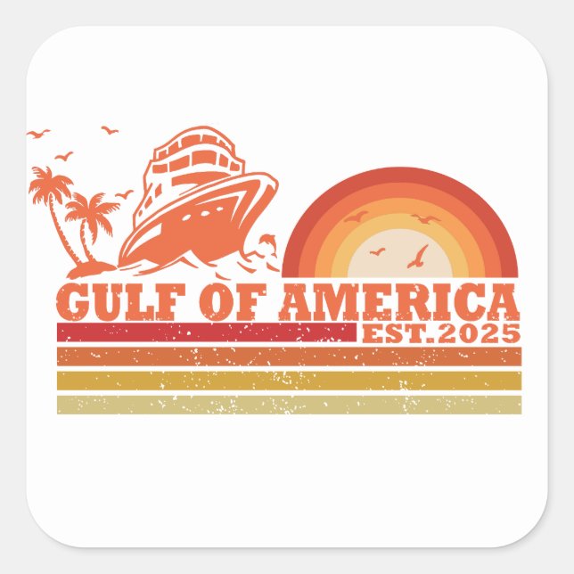 Gulf of America vintage American patriotic Square Sticker (Front)