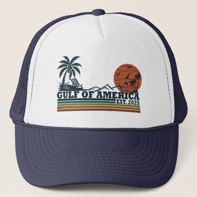 Gulf of America vintage patriotic design Trucker Hat (Front)