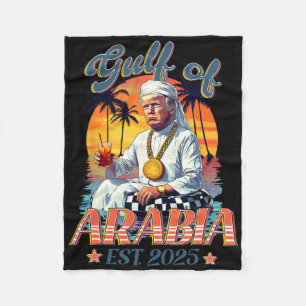 Gulf Of Arabia Est 2025 Funny Trump Vintage Arabia Fleece Blanket