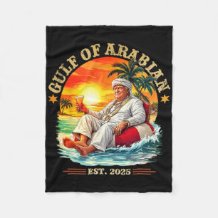 Gulf Of Arabian Est 2025 Funny Trump Vintage Persi Fleece Blanket