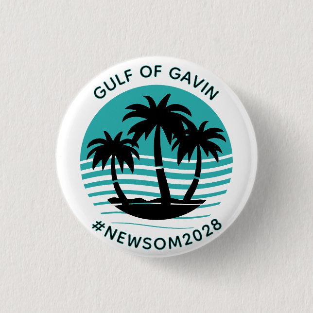 Gulf of Gavin | Funny Political Humour 3 Cm Round Badge (Front)