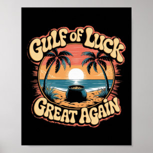 Gulf Of Luck St. Patrick’s Day Trump Retro Beach T Poster