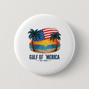 Gulf Of Merica Usa Flag Sunset Beach Americas Gulf 6 Cm Round Badge