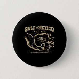 Gulf Of Mexico 1672 Map  6 Cm Round Badge