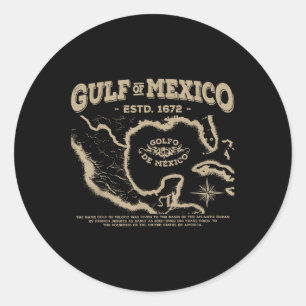 Gulf Of Mexico 1672 Map Classic Round Sticker
