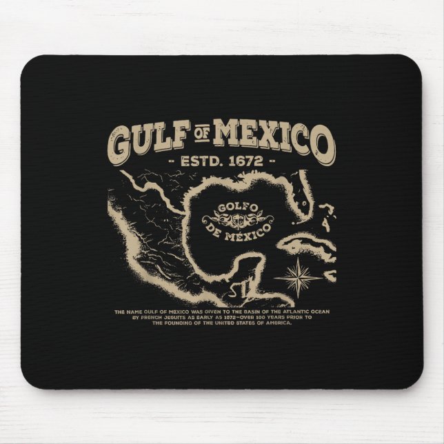 Gulf Of Mexico 1672 Map  Mouse Pad (Front)