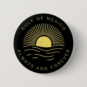 Gulf of Mexico Always and Forever Vintage Sunset 6 Cm Round Badge