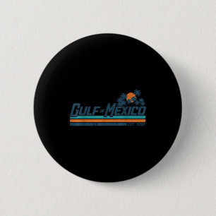 Gulf Of Mexico Est 1550 Retro Beach Gulf Of Mexico 6 Cm Round Badge
