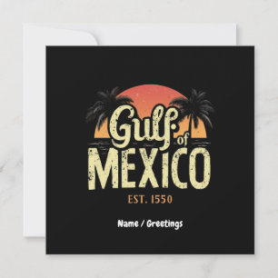 Gulf of Mexico est. 1550 Retro Beach Vibe Vintage Invitation
