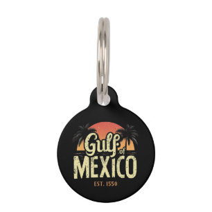 Gulf of Mexico est. 1550 Retro Beach Vibe Vintage Pet Tag