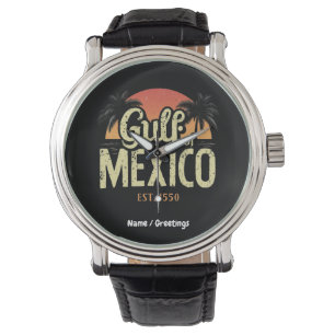 Gulf of Mexico est. 1550 Retro Beach Vibe Vintage Watch