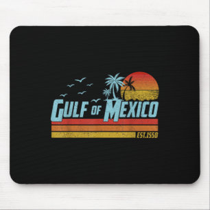 Gulf Of Mexico Est 1550 Retro Vintage Beach Mouse Pad