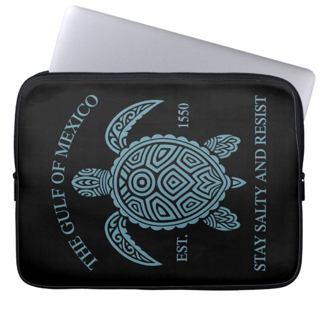 Gulf Of Mexico ESTD 1550 Stay Salty And Resist Laptop Sleeve (Front)