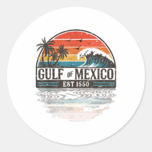 Gulf Of Mexico Forever Retro Vintage Beach  Classic Round Sticker