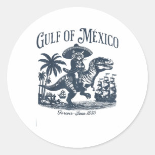 Gulf Of Mexico Forever Since 1550 Cat Retro Vintag Classic Round Sticker