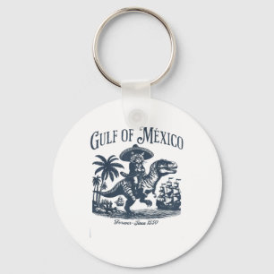 Gulf Of Mexico Forever Since 1550 Cat Retro Vintag Key Ring