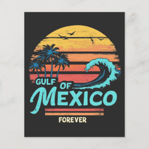Gulf of Mexico Forever Vintage Beach Mexican  Flyer