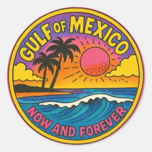 Gulf of Mexico Now and Forever Ocean Art           Classic Round Sticker
