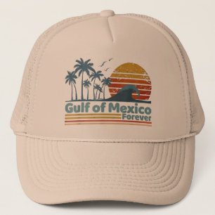 Gulf of Mexico Palms Summer Holiday Vacation Gulf Trucker Hat