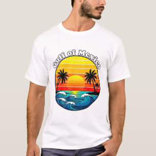Gulf of Mexico Retro Sunset Beach Graphic T-Shirt