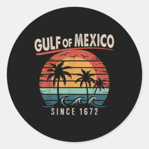 Gulf Of Mexico Shirt Vintage Gulf Of Mexico Since Classic Round Sticker