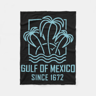 Gulf Of Mexico Since 1672 Retro Vintage Sunset' Fleece Blanket