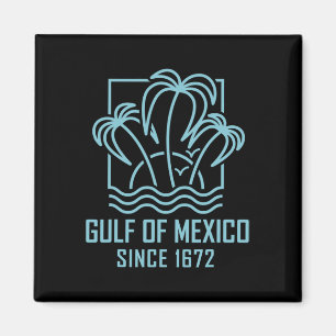 Gulf Of Mexico Since 1672 Retro Vintage Sunset' Magnet