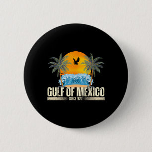 Gulf Of Mexico Since 1672 Vintage Beach Gulf Of Me 6 Cm Round Badge