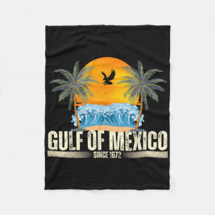 Gulf Of Mexico Since 1672 Vintage Beach Gulf Of Me Fleece Blanket