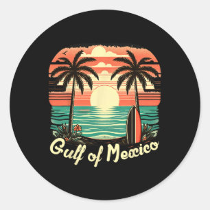 Gulf Of Mexico Since 1672 Vintage Beach Summer Vac Classic Round Sticker