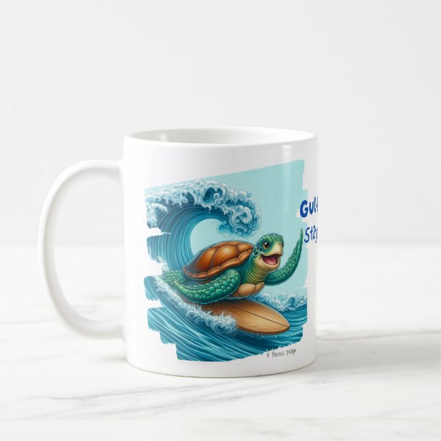 Gulf of Mexico Stay Salty & Resist Sea Turtle  Coffee Mug (Left)