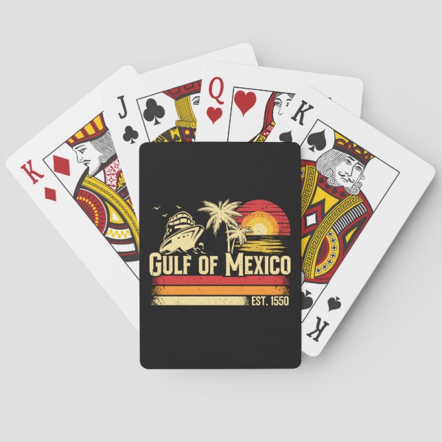 Gulf of Mexico stay salty vintage Playing Cards (Back)