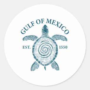 Gulf Of Mexico Turtle  Classic Round Sticker