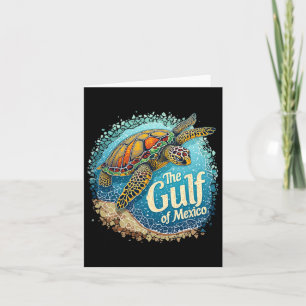 Gulf Of Mexico Turtle Colourful Mexican Men Women Card