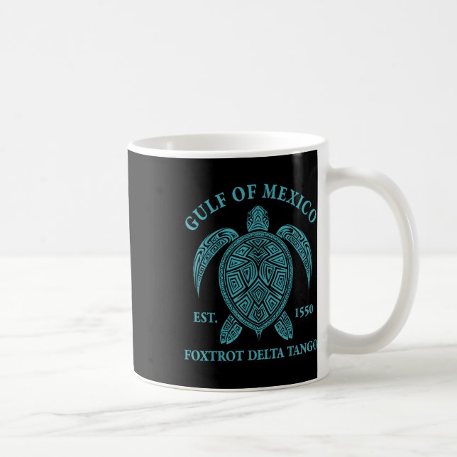 Gulf Of Mexico Turtle Foxtrot Delta Tango Est 1550 Coffee Mug (Right)