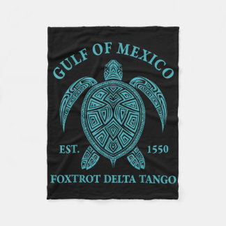 Gulf Of Mexico Turtle Foxtrot Delta Tango Est 1550 Fleece Blanket