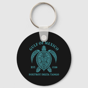 Gulf Of Mexico Turtle Foxtrot Delta Tango Est 1550 Key Ring