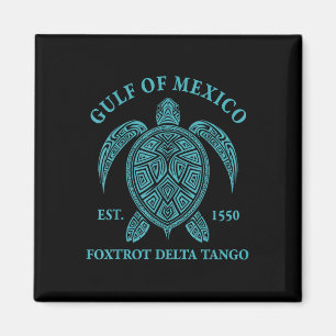 Gulf Of Mexico Turtle Foxtrot Delta Tango Est 1550 Magnet