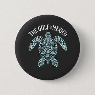 Gulf of Mexico Turtle Sea Latino 6 Cm Round Badge