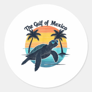 Gulf Of Mexico Turtle Vintage Graphic Sea Turtle S Classic Round Sticker