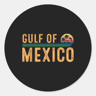 Gulf Of Mexico Vintage Beach - Gulf Of Mexico Fore Classic Round Sticker