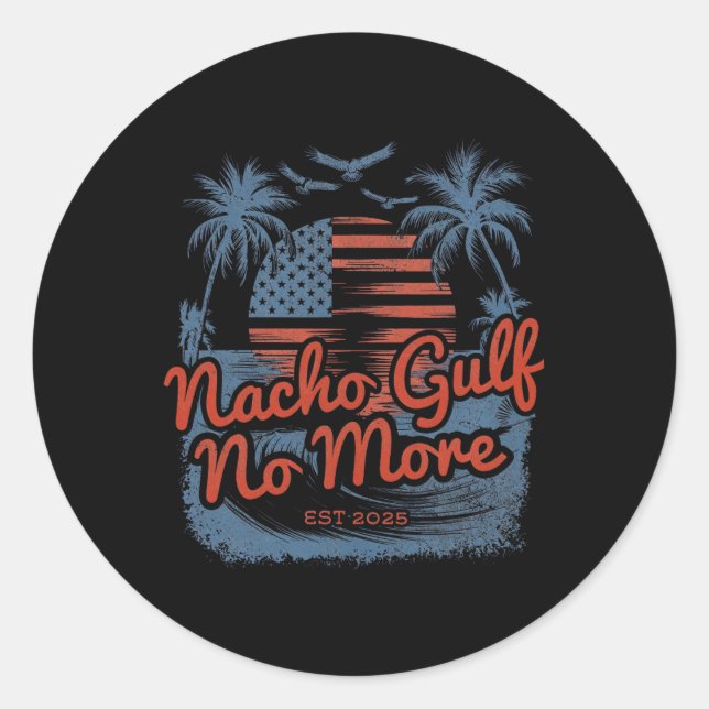 Gulf Of United States Of America Est 2025  Classic Round Sticker (Front)