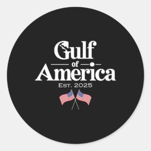 Gulf Of United States Of America Est 2025 Usa Amer Classic Round Sticker
